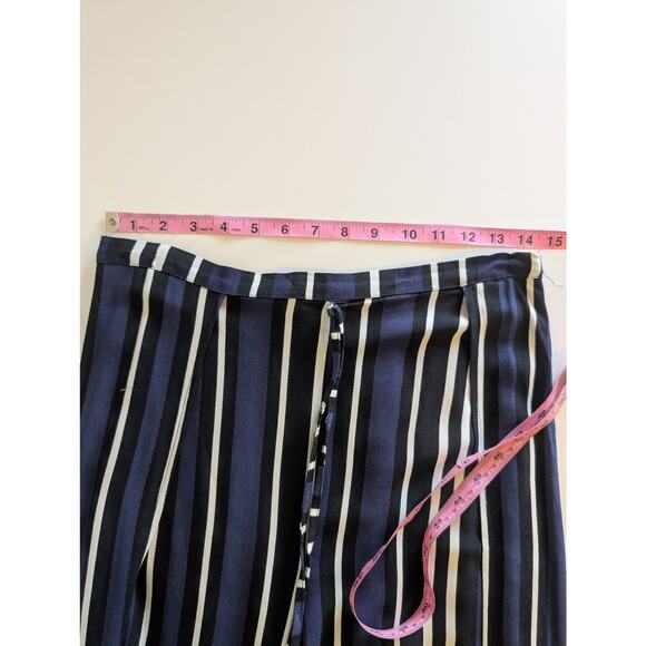 Anthropologie Maeve Pants Striped Side Slit Wide Leg Beach Resort Blue Size S - Picture 14 of 16